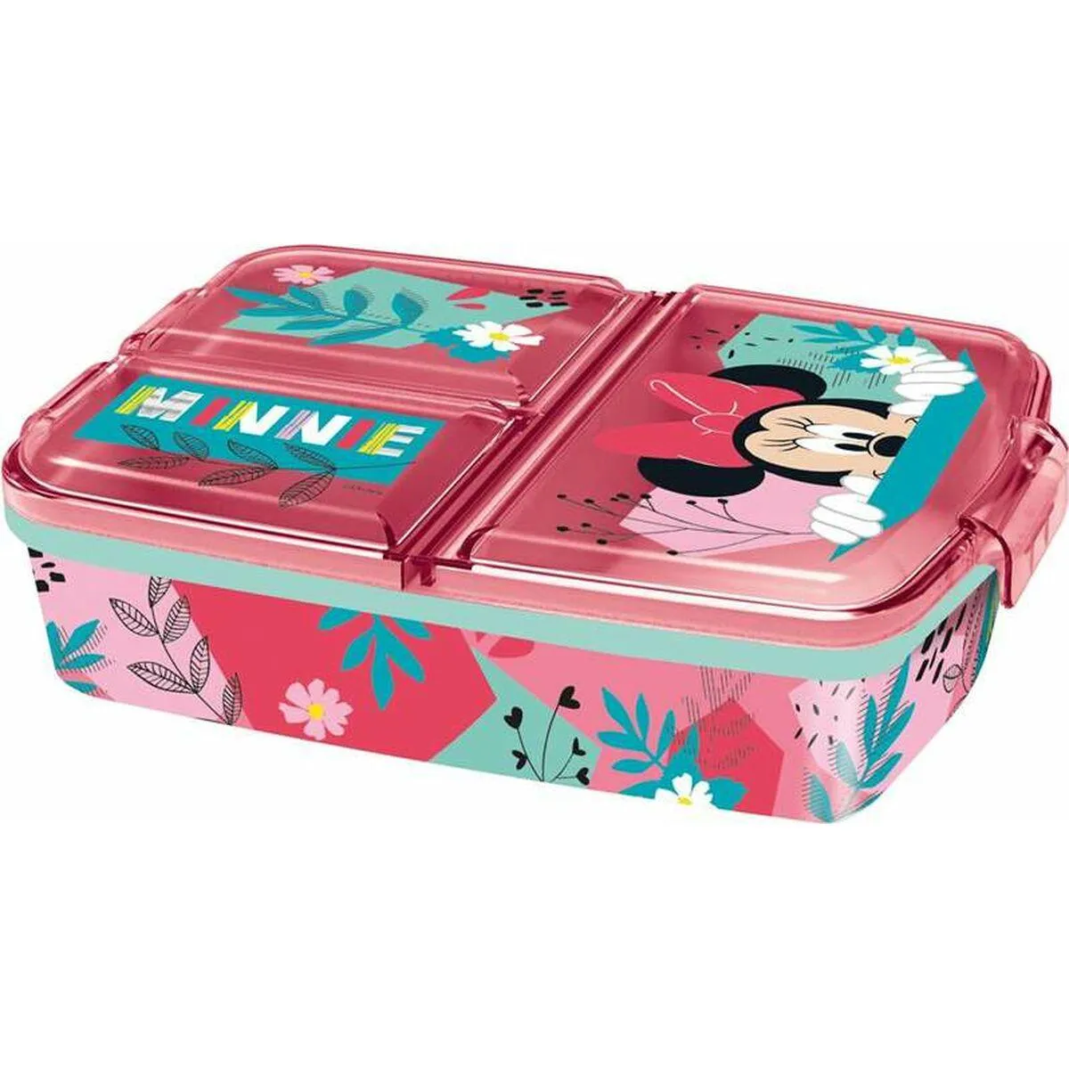 Madkasse med rum Minnie Mouse 19,5 x 16,5 x 6,7 cm polypropylen