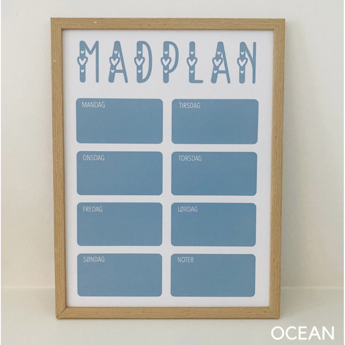 Madplan med ugedage - Ja tak (+150kr.) / Ocean