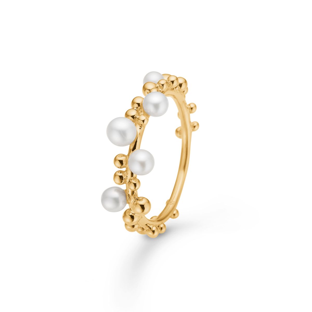 Mads Z Bubbles n ´ Pearls ring i 14 karat guld med perle