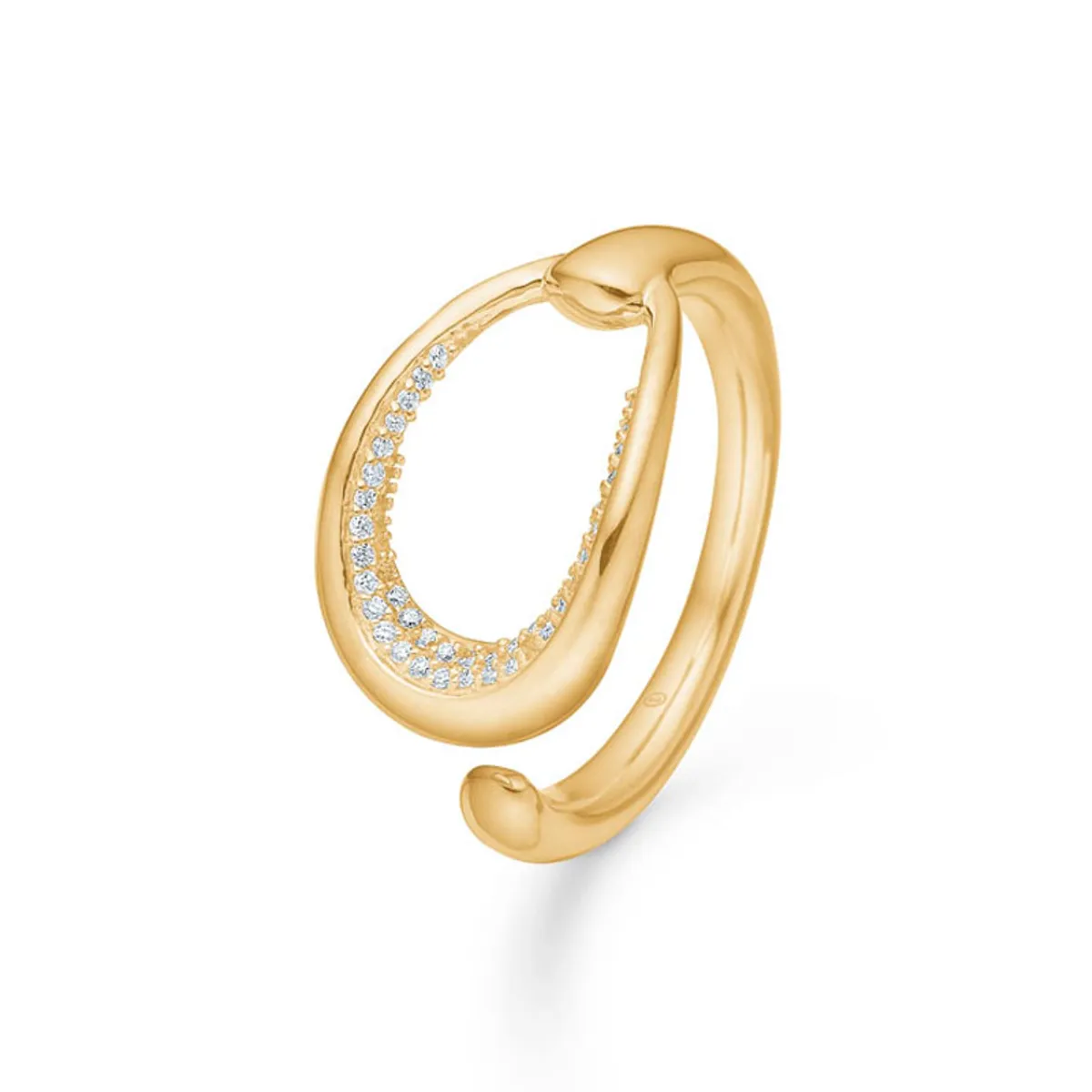 Mads Z Ellipse 14 kt guld diamant ring 0,13ct