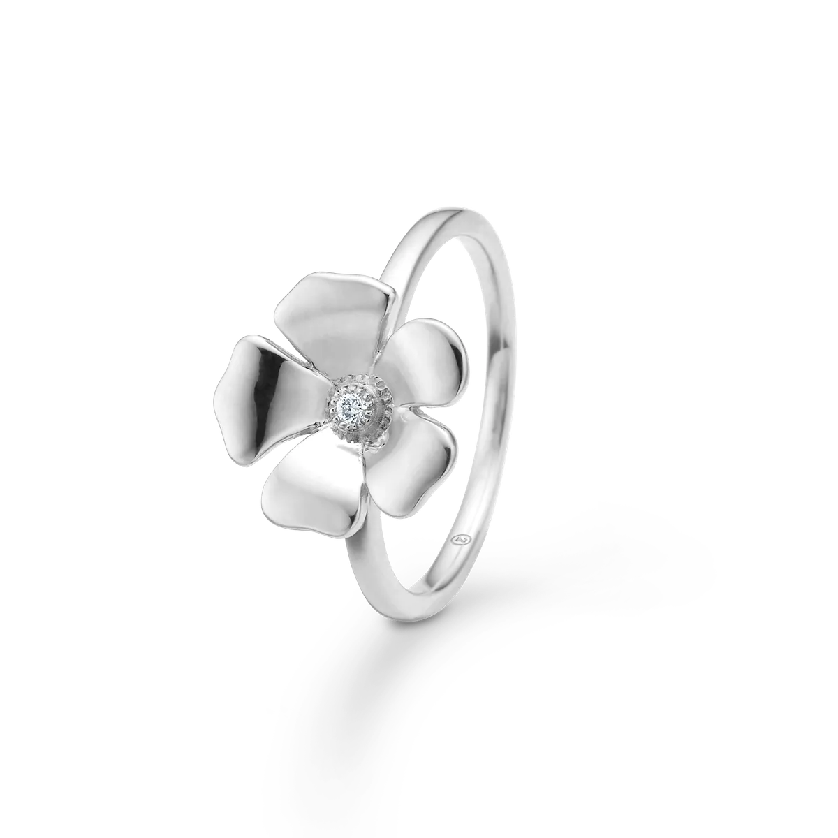 Mads Z - Fleur sølv ring med funklende hvid topas - 2146106