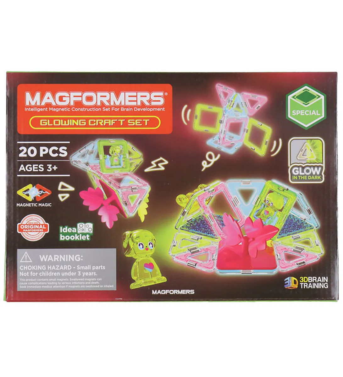 Magformers Magnetsæt - 20 Dele - Glowing Craft