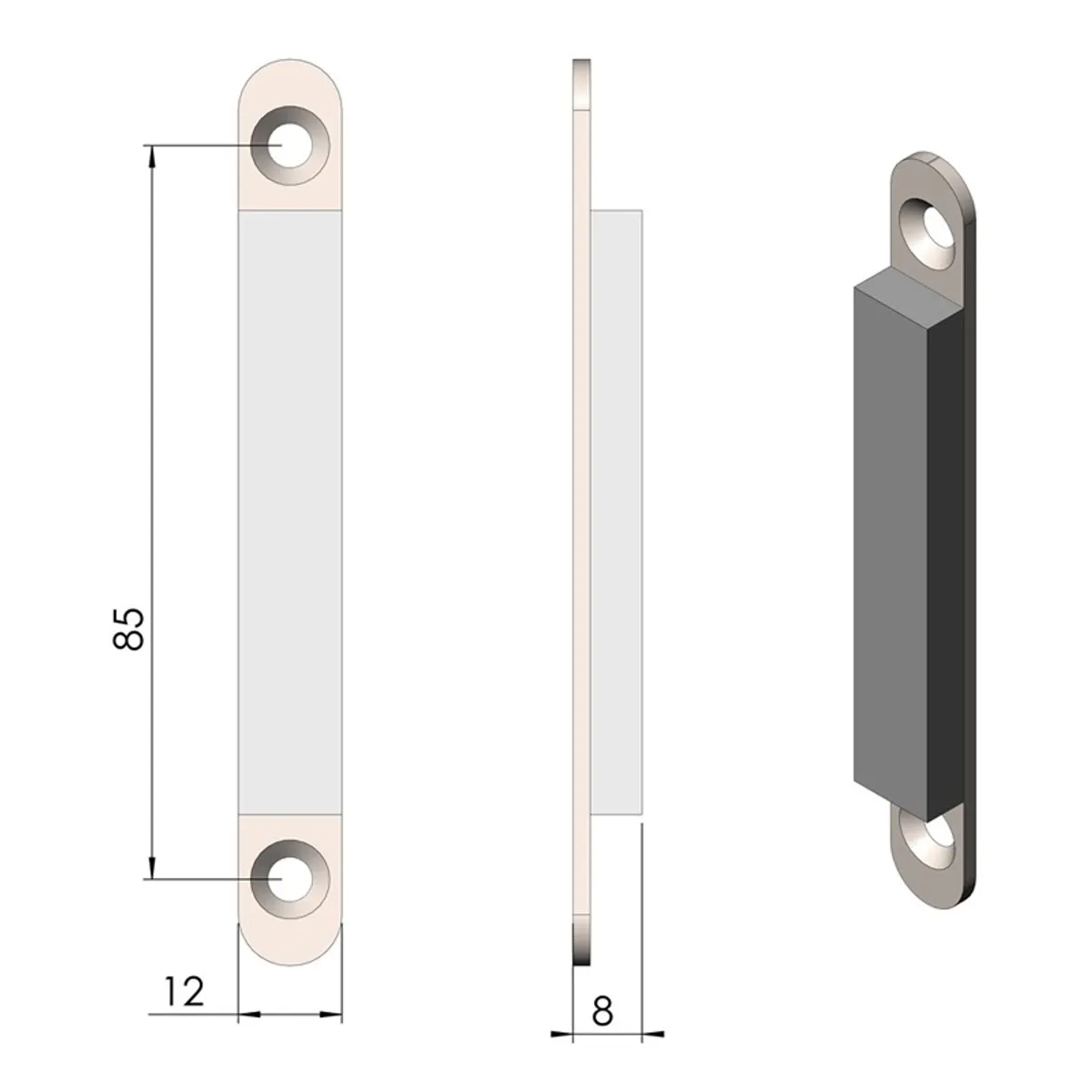 Magnet til låge 12mm TermaTech flere modeller