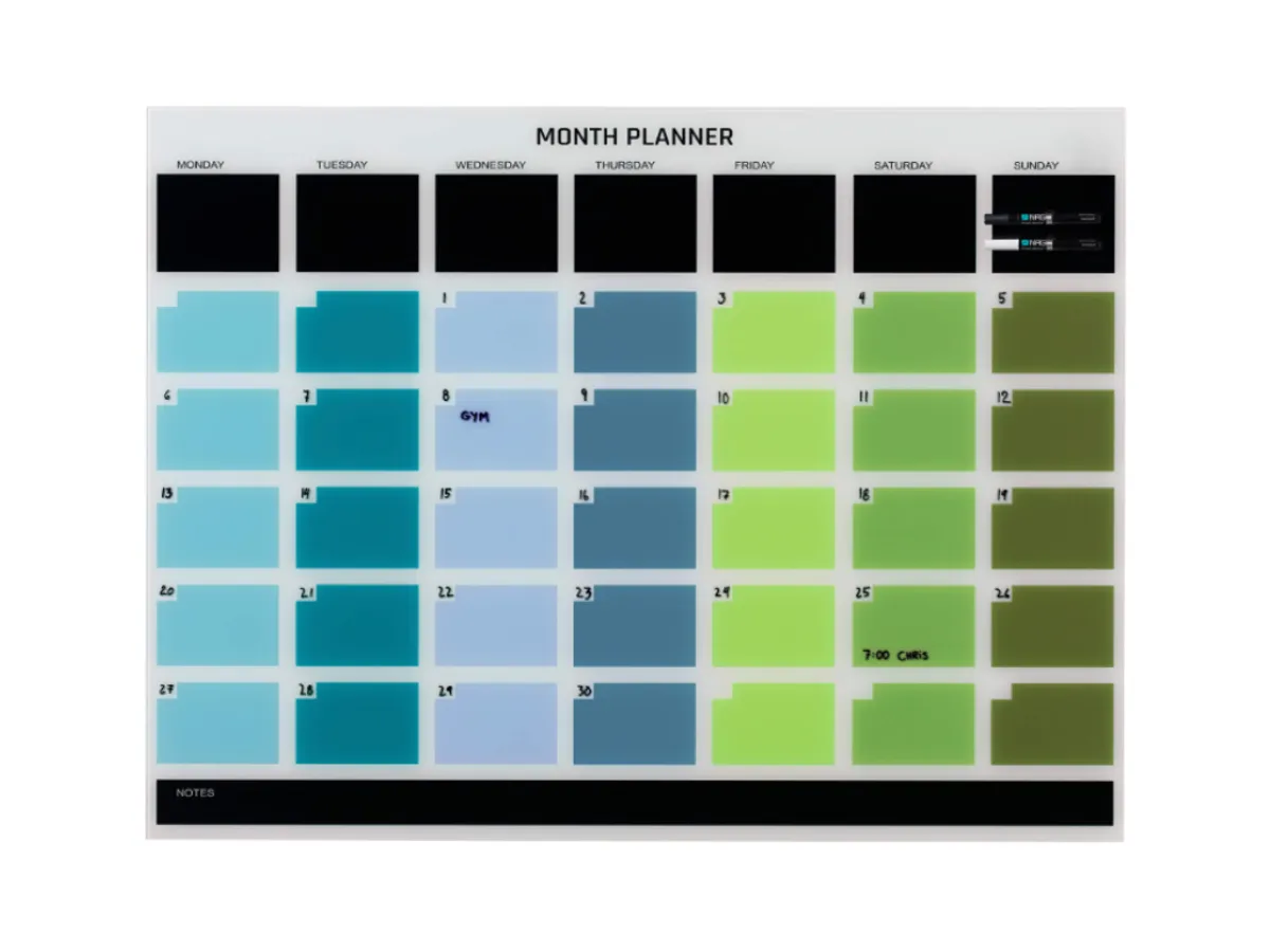 Magnetisk Glastavle Naga | Month Planner | 120 x 90 cm | Multi