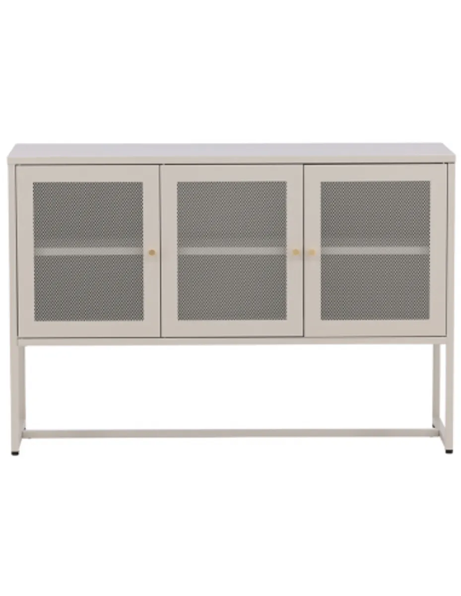 Mala sideboard i stål og glas H80 x B120 x D40 cm - Beige