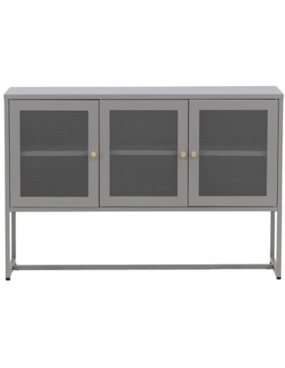 Mala sideboard i stål og glas H80 x B120 x D40 cm - Lysegrå