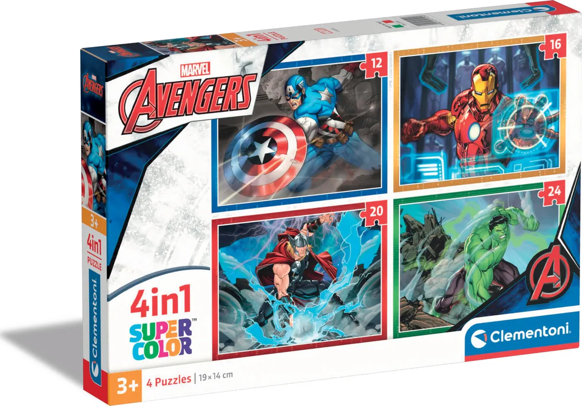 Marvel Puslespil - Avengers - Super Color - Clementoni - 4 Stk