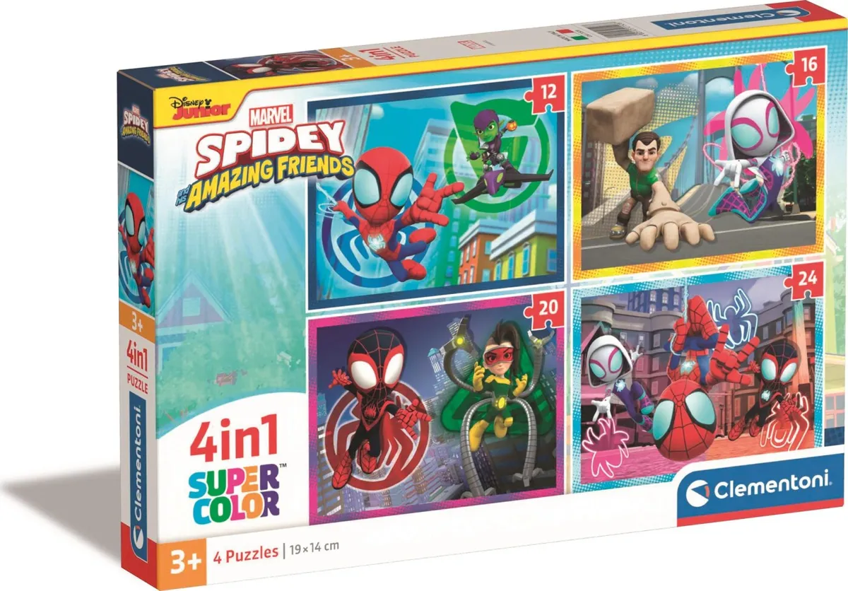 Marvel Puslespil - Spidey And His Amazing Friends - Clementoni - 4 Stk