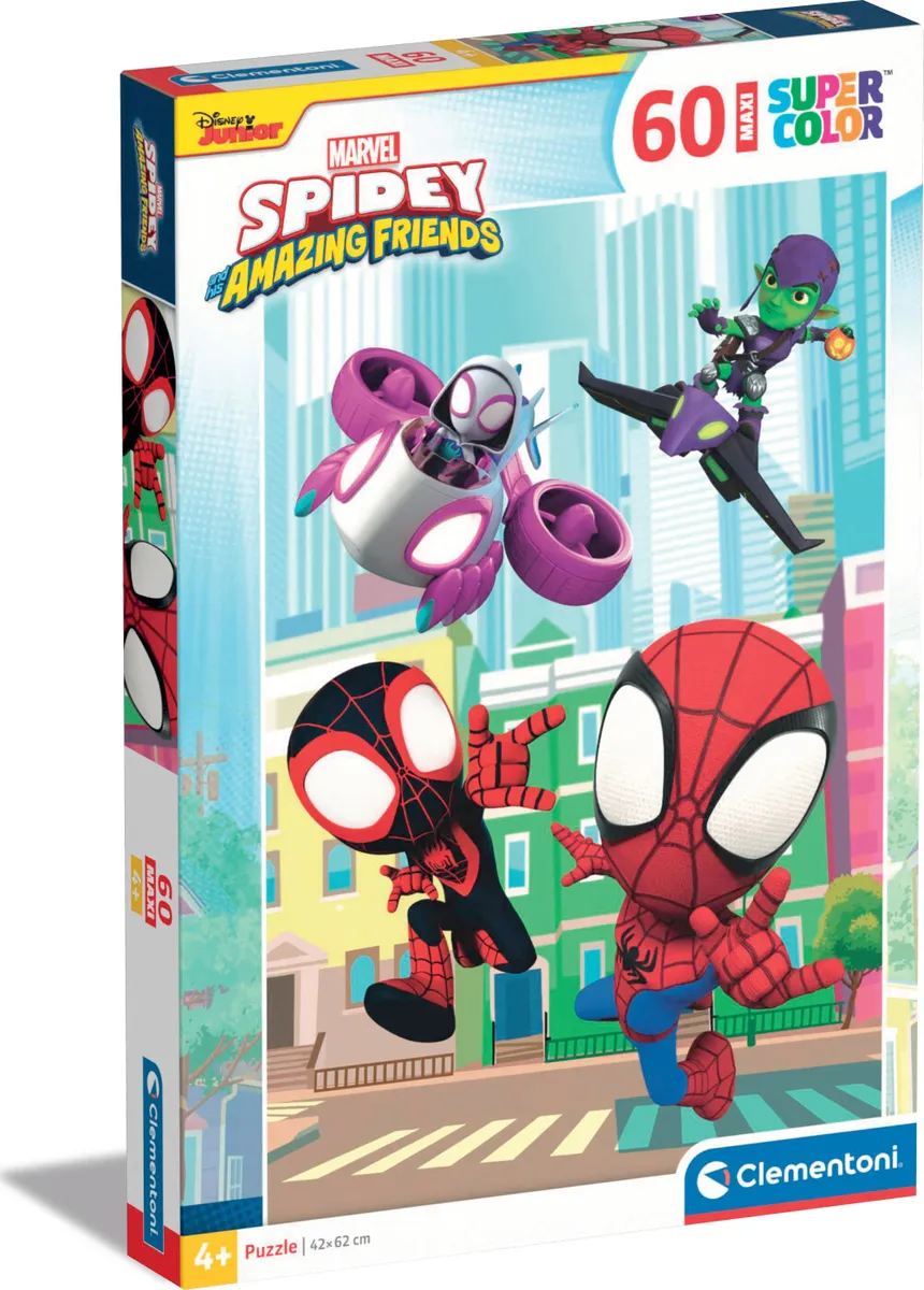 Marvel Puslespil - Spidey - Maxi Super Color - Clementoni - 60 Brikker