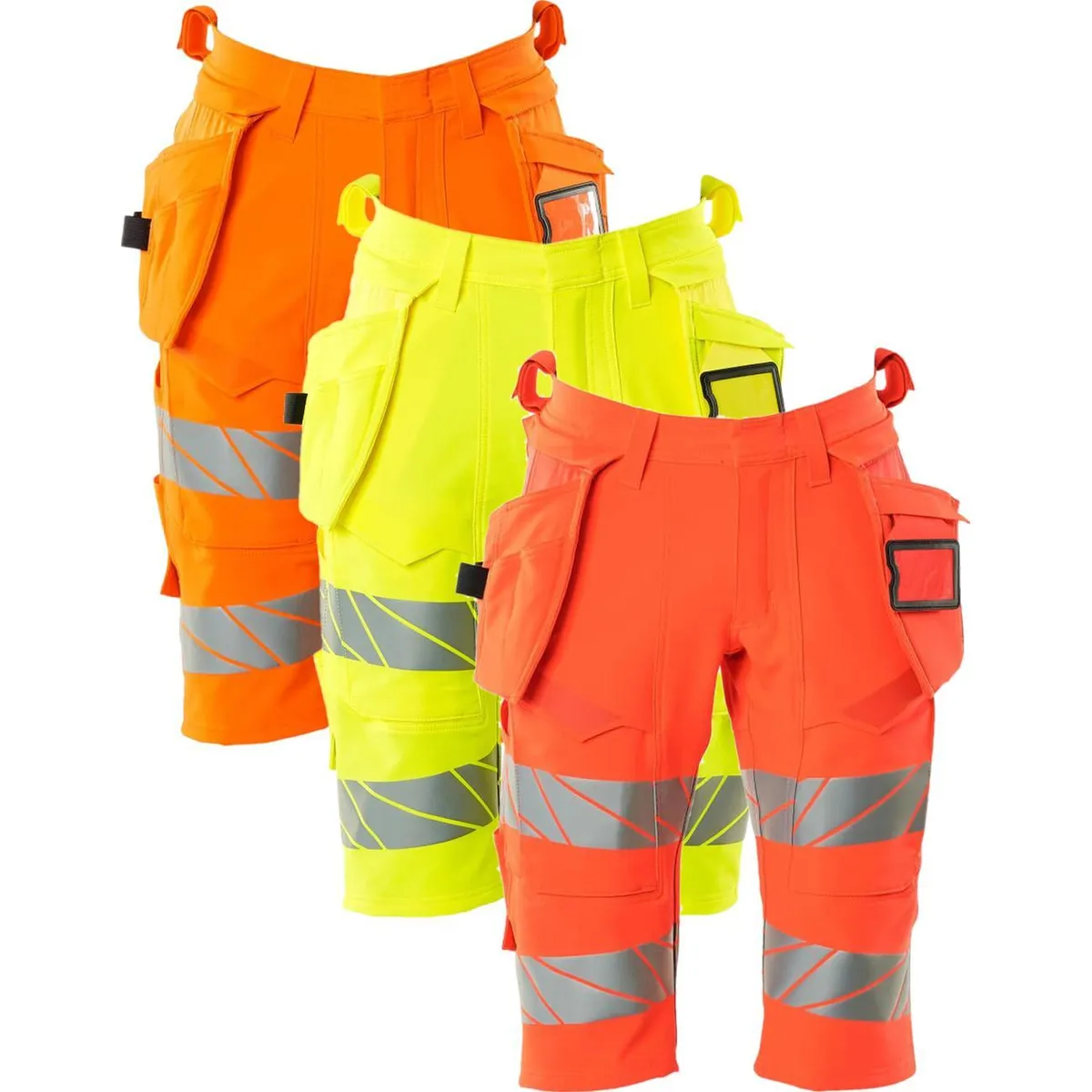 Mascot 19349-711 Accelerate safe Shorts, lange med hængelommer hi-vis rød C66