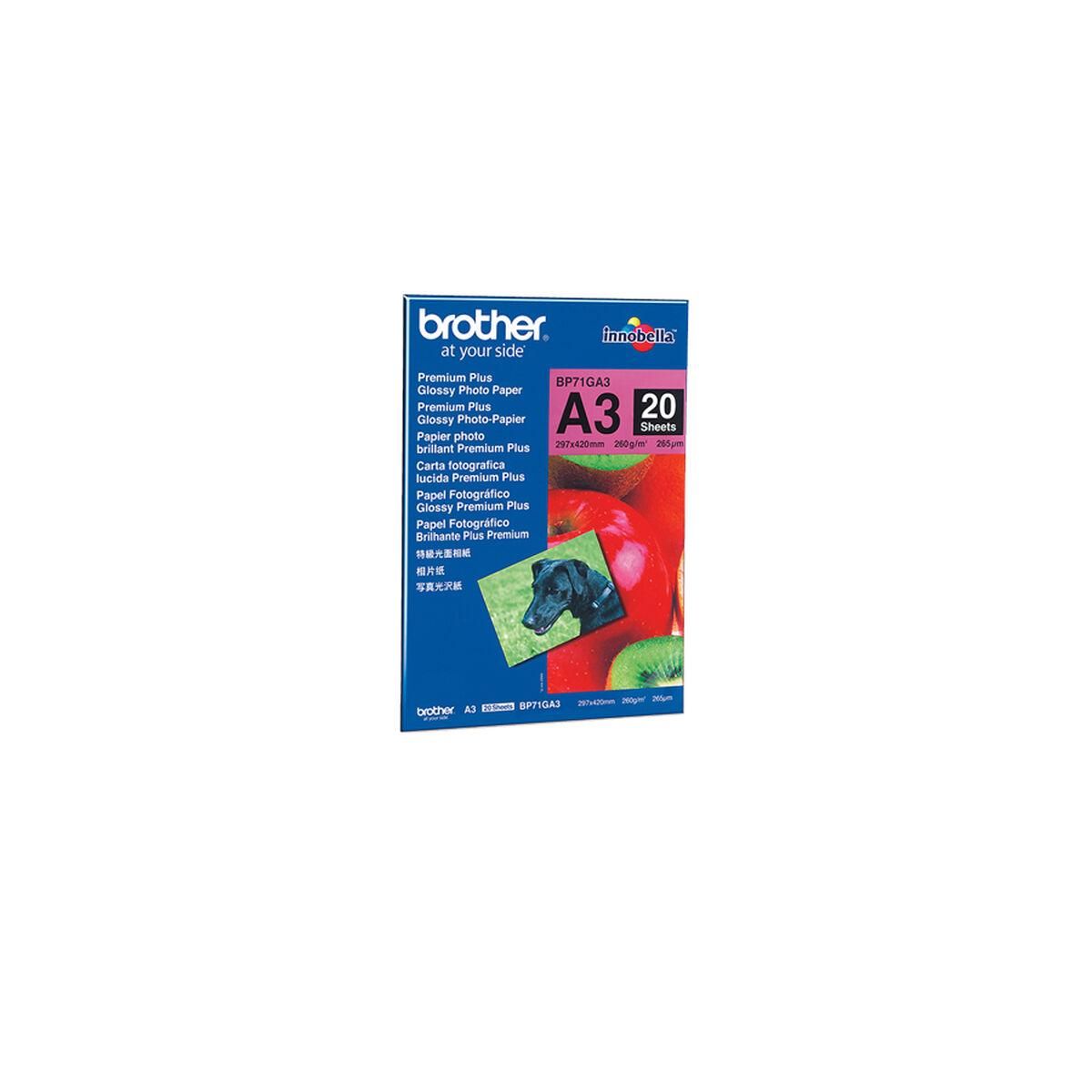 Mat fotografisk papir Glossy Premium A3 Brother BP71GA3