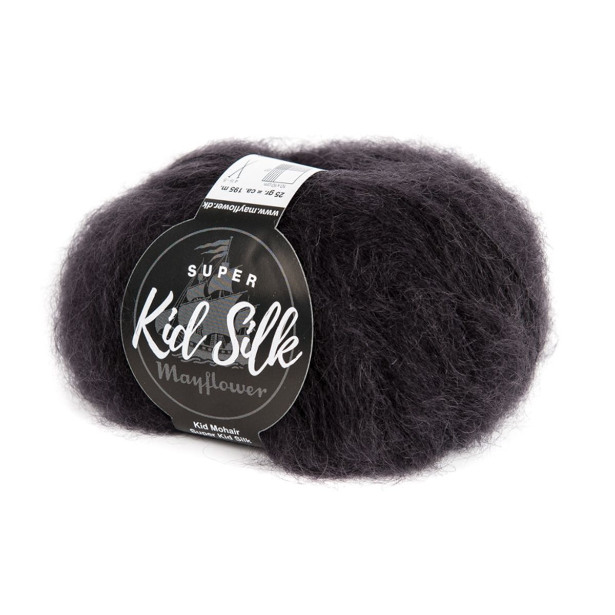 Mayflower Super Kid Silk - Sort 02, Mohair/Silk, fra Mayflower