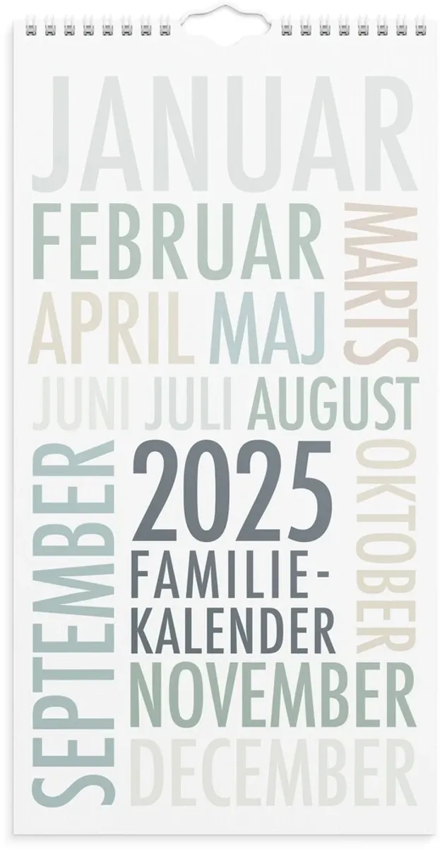 Mayland Familiekalender 2025 trendart 6 personer