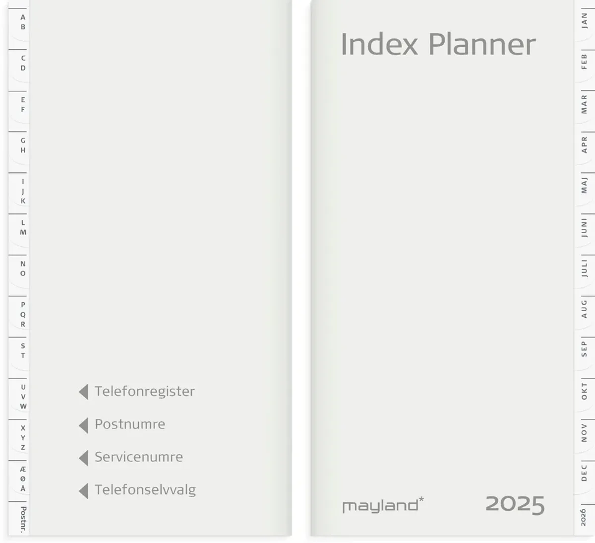 Mayland Index planner 2025 refill m/tlf register