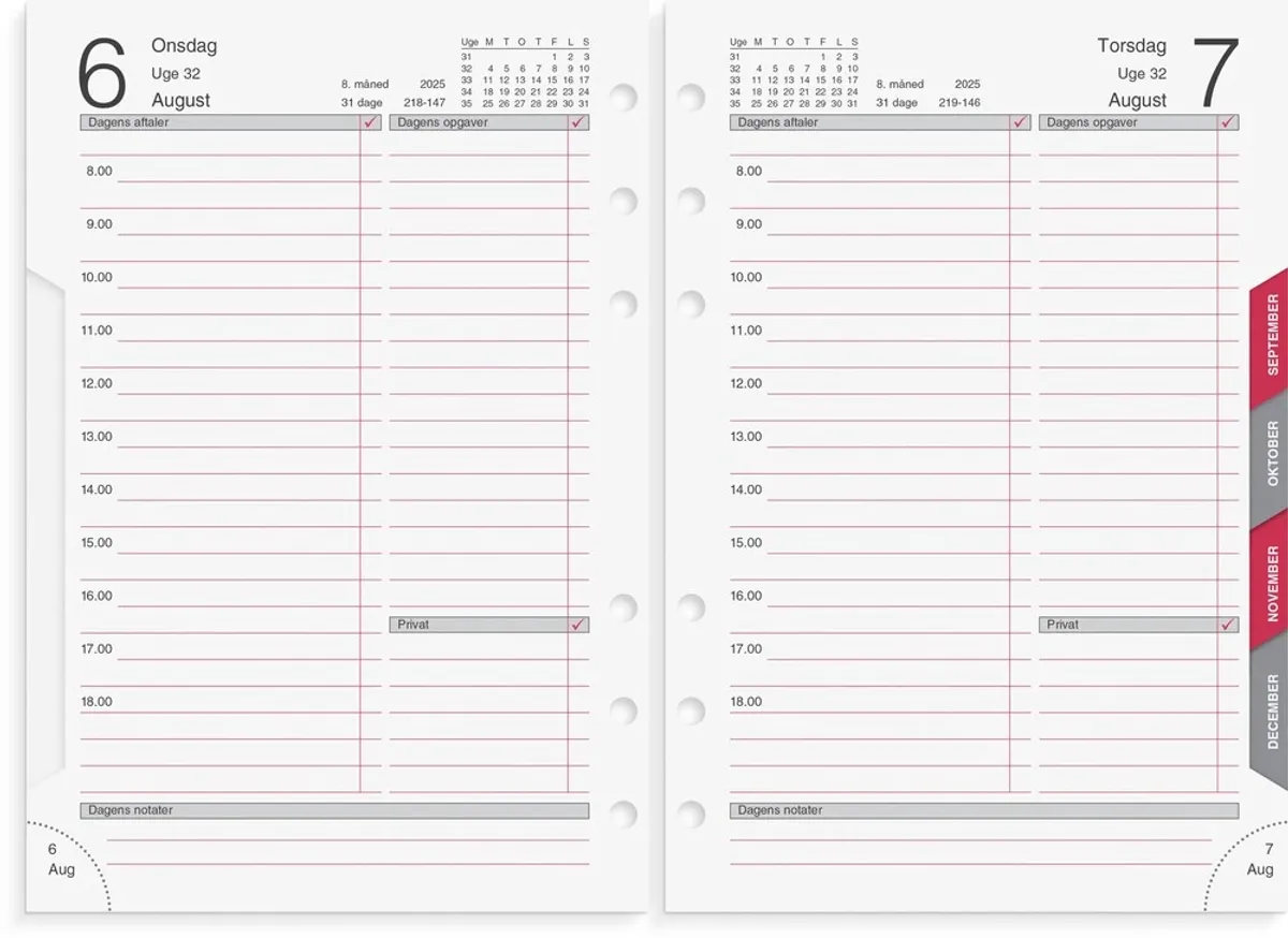 Mayland Kalender system mm 2025 dag refill