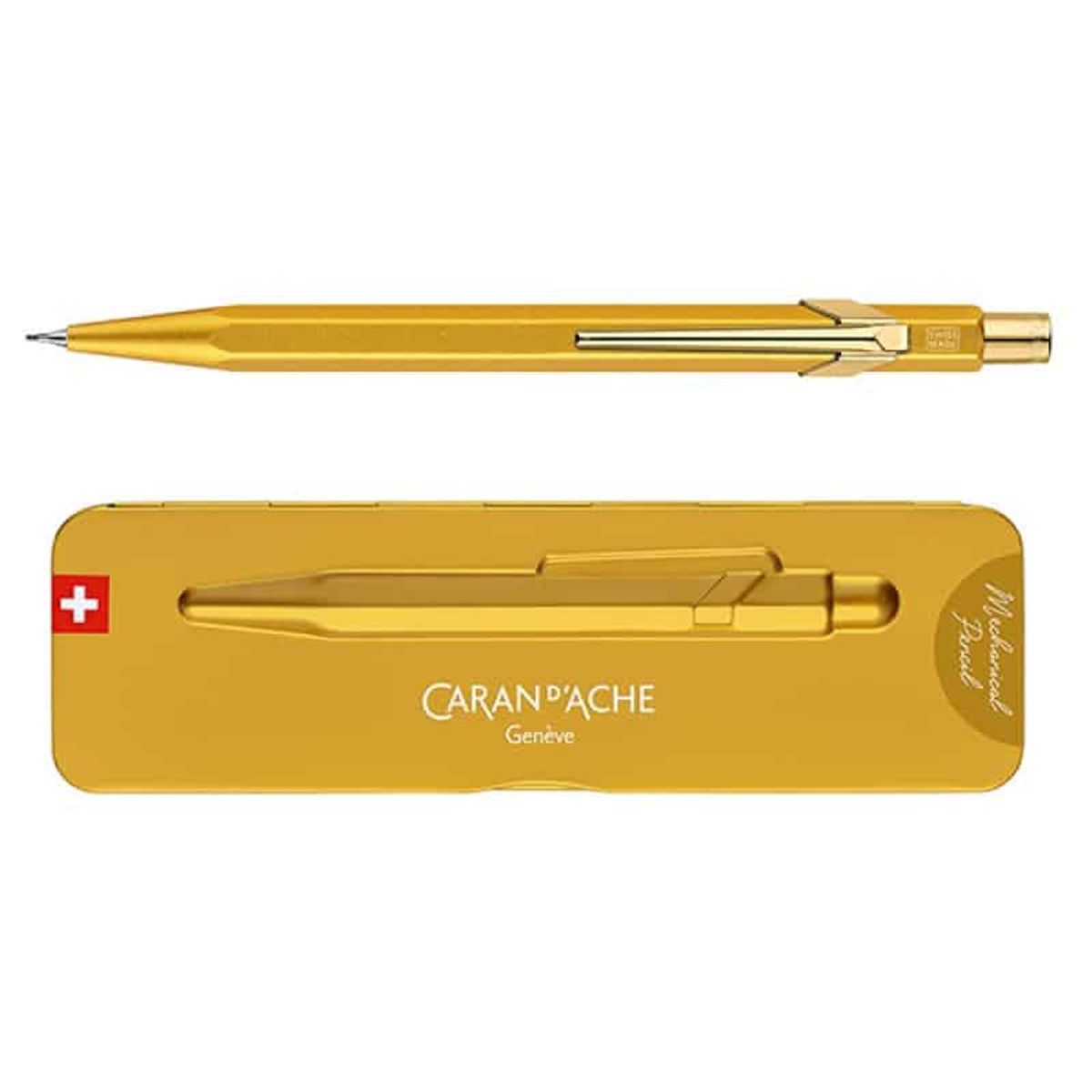 Mekanisk blyant CARAN D'ACHE 844 Goldbar, hexagonal, aluminium