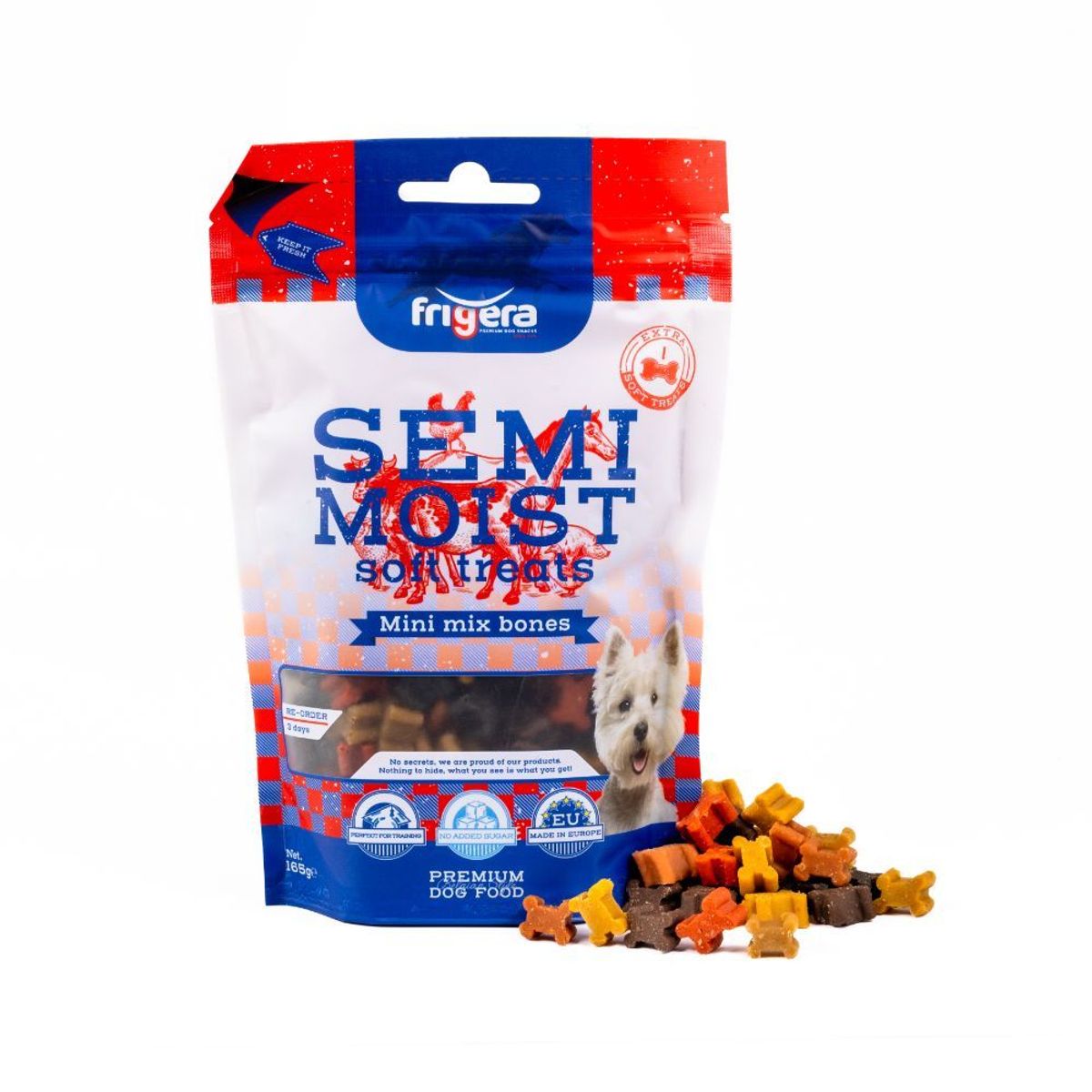 Meldgaard - Frigera Semi-Moist Soft Mini Mix Bones 165g - Hundegodbidder