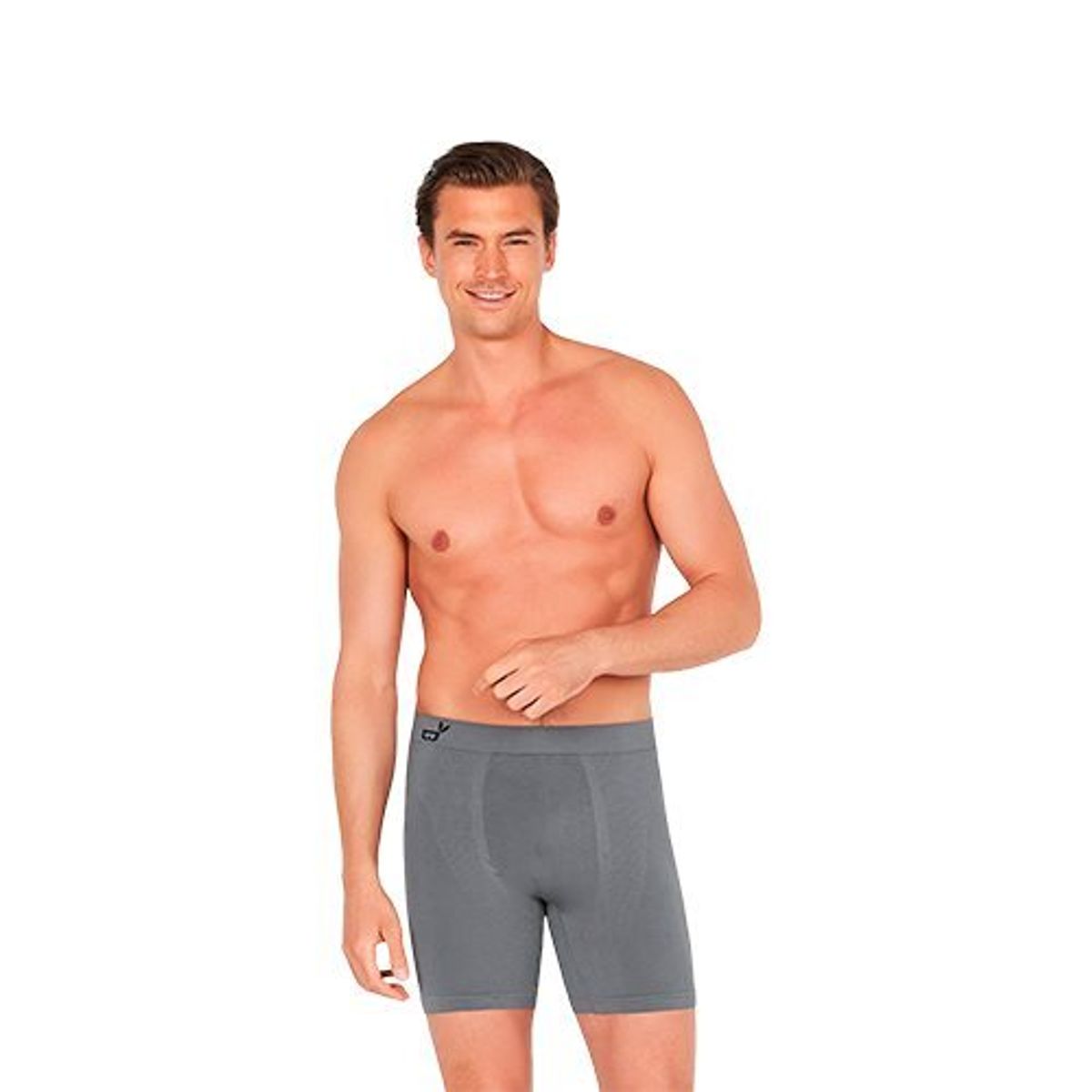 Mens Longer Boxer Charcoal str. S - 1 stk