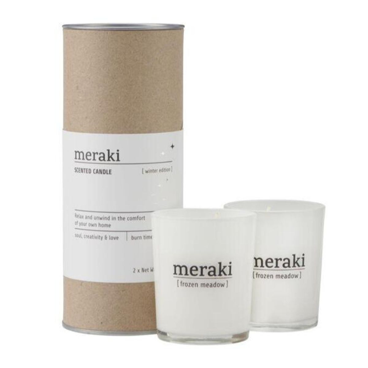 Meraki Duftlys, Winter edition h: 6.7 cm, dia: 5.5 cm, 2 stk.