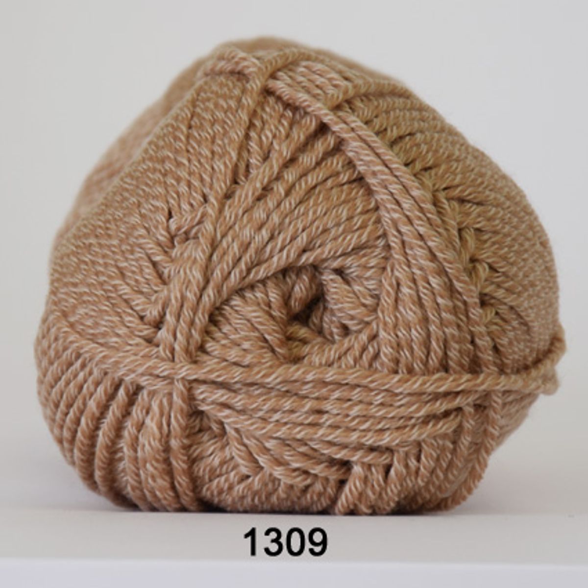 Merino Cotton, meleret lysebrun, 50 g, nr. 1309