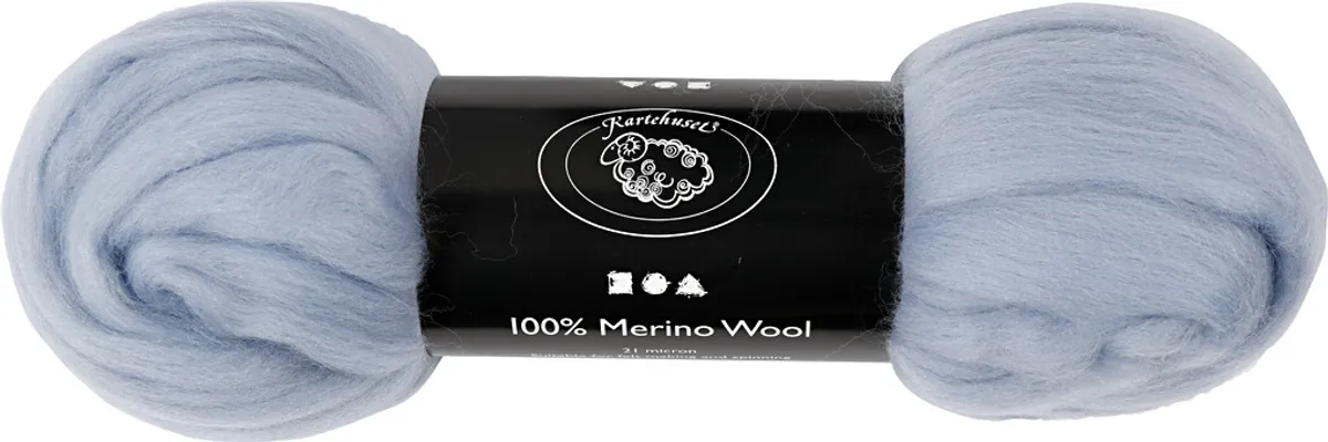 Merino Uld Garn - Tykkelse 21 My - Isblå - 100 G