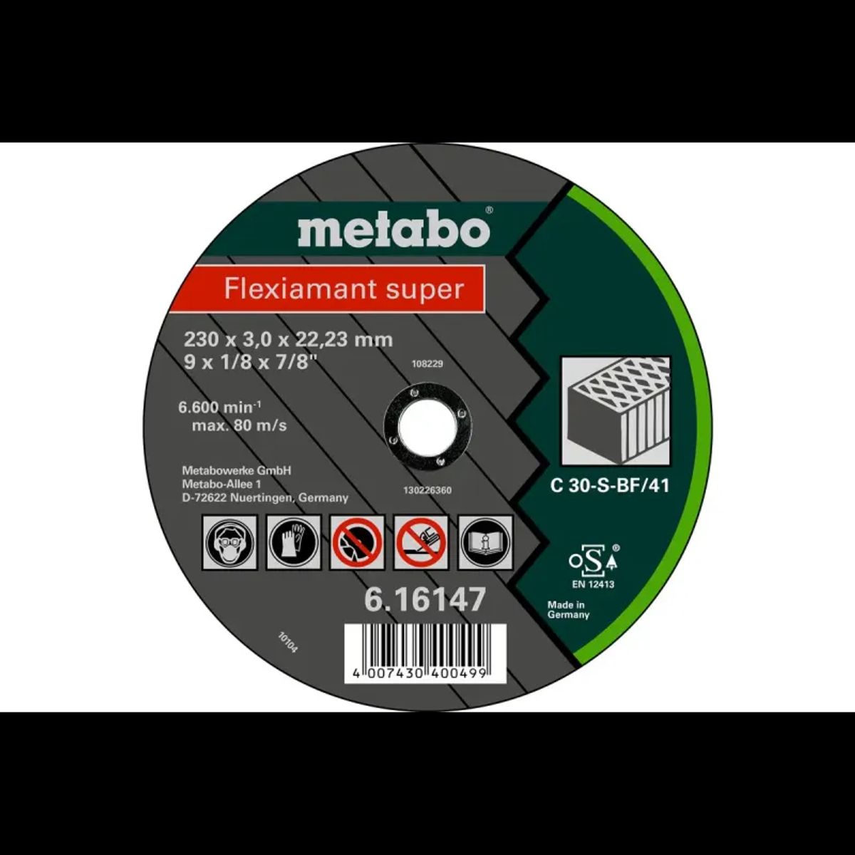 Metabo 4007430400499 - 616147000 Kvalitetsklasse C 30-S Flexiamant Super sten