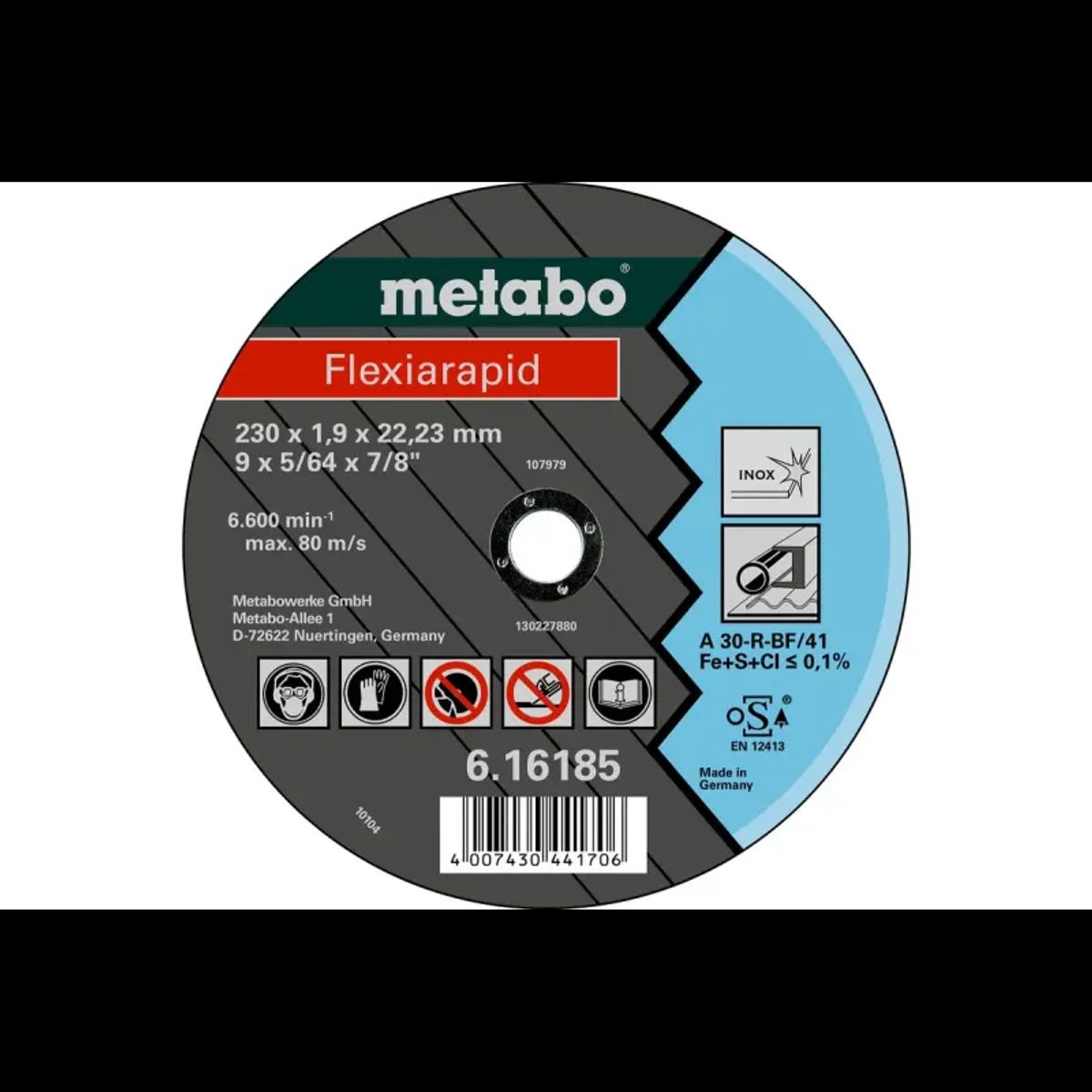 Metabo 4007430445421 - 616186000 Kvalitetsklasse A 60-R - A 46-R - A 30-R Flexiarapid Inox