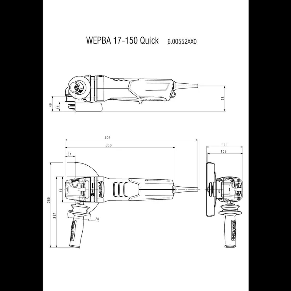 Metabo Vinkelsliber Wepba 17-150 Quick