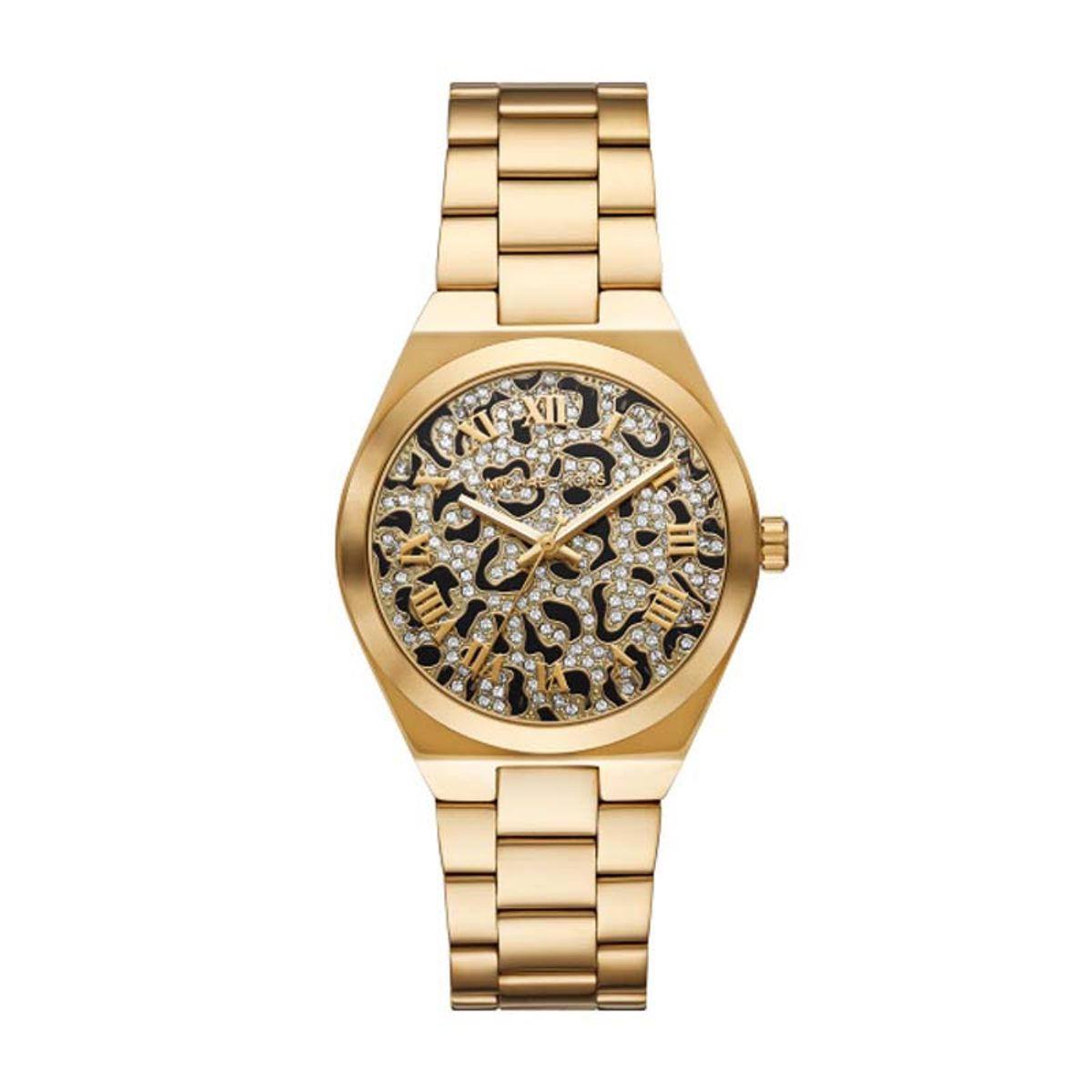 Michael Kors Lennox dameur i guldfarvet med dyreprint