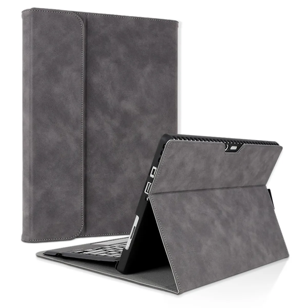 Microsoft Surface Pro 9 - Slim magnetisk læder cover - Grå