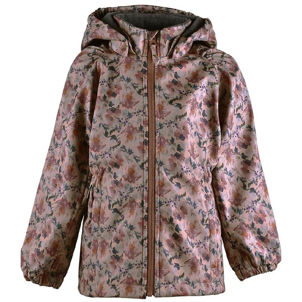 Mikk-Line Softshelljakke m. Fleece - Recycled - Nougat m. Blomst