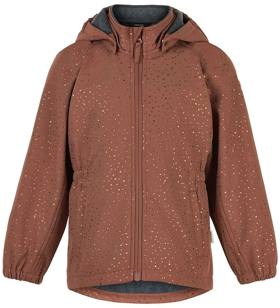 Mikk-Line Softshelljakke m. Fleece - Recycled - Russet m. Prikke