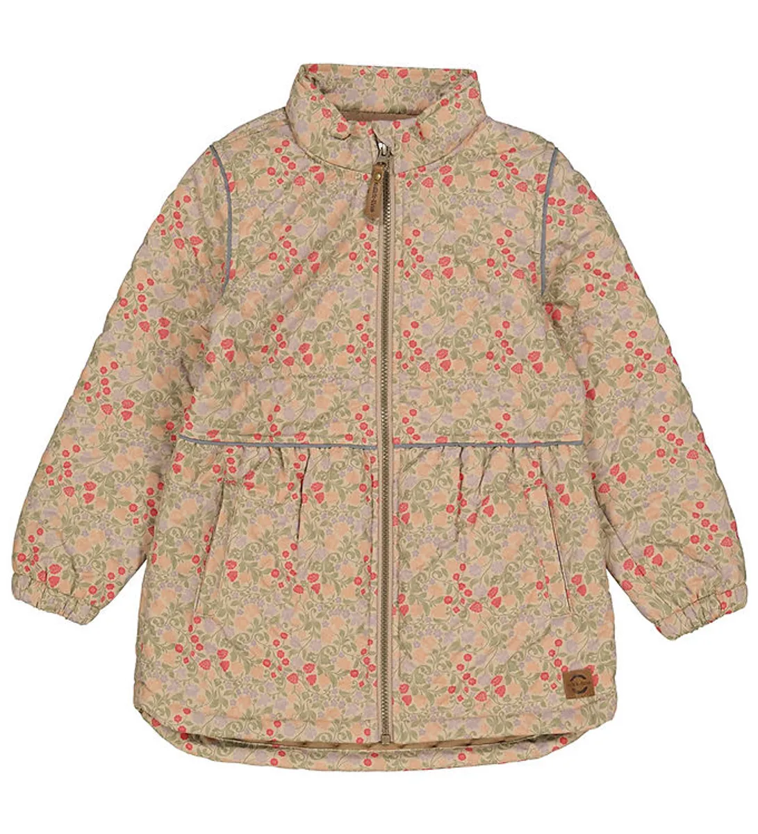 Mikk-Line Termojakke - Warm Taupe m. Blomster