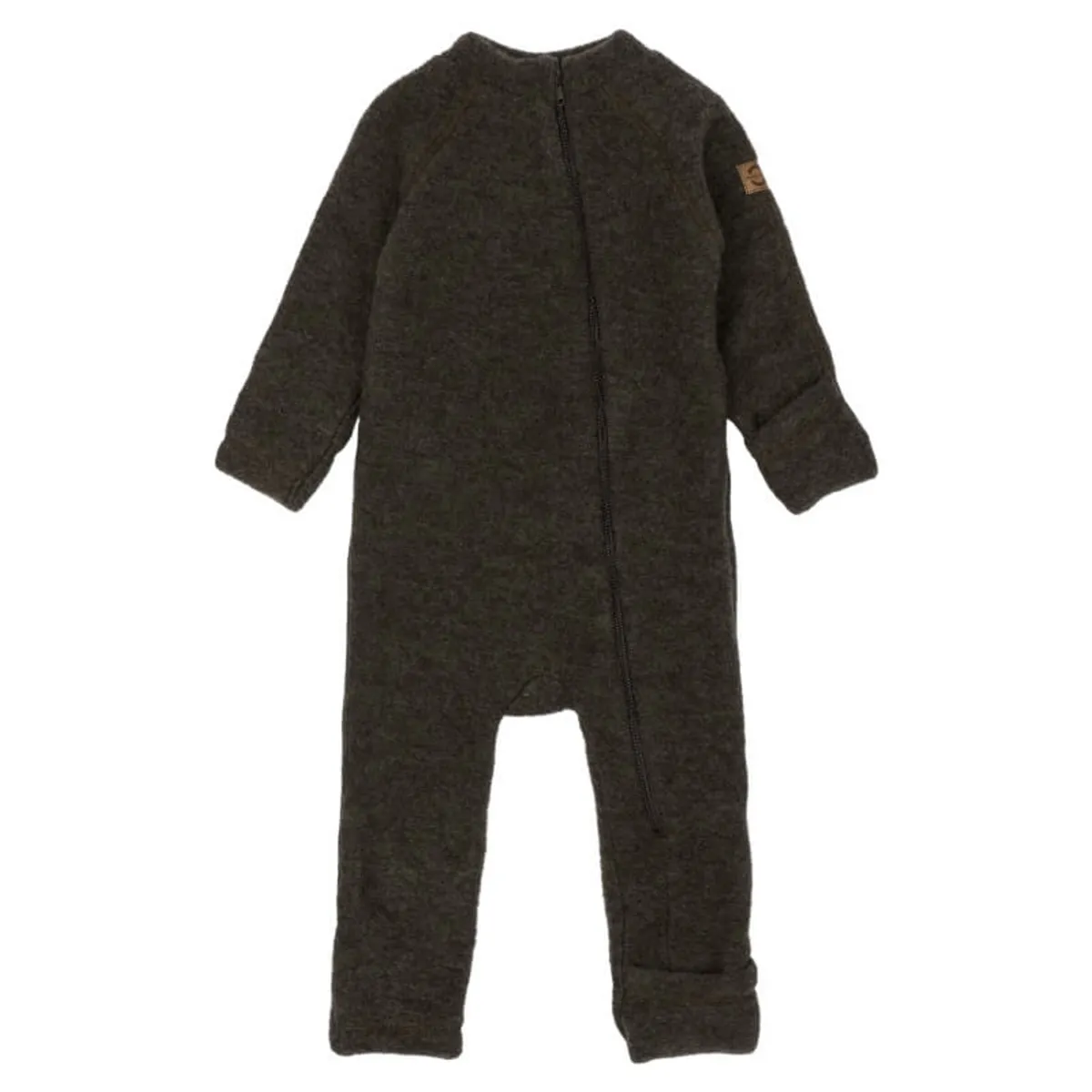 Mikk-Line - Wool Baby Suit - Dark Brown Melange - 56