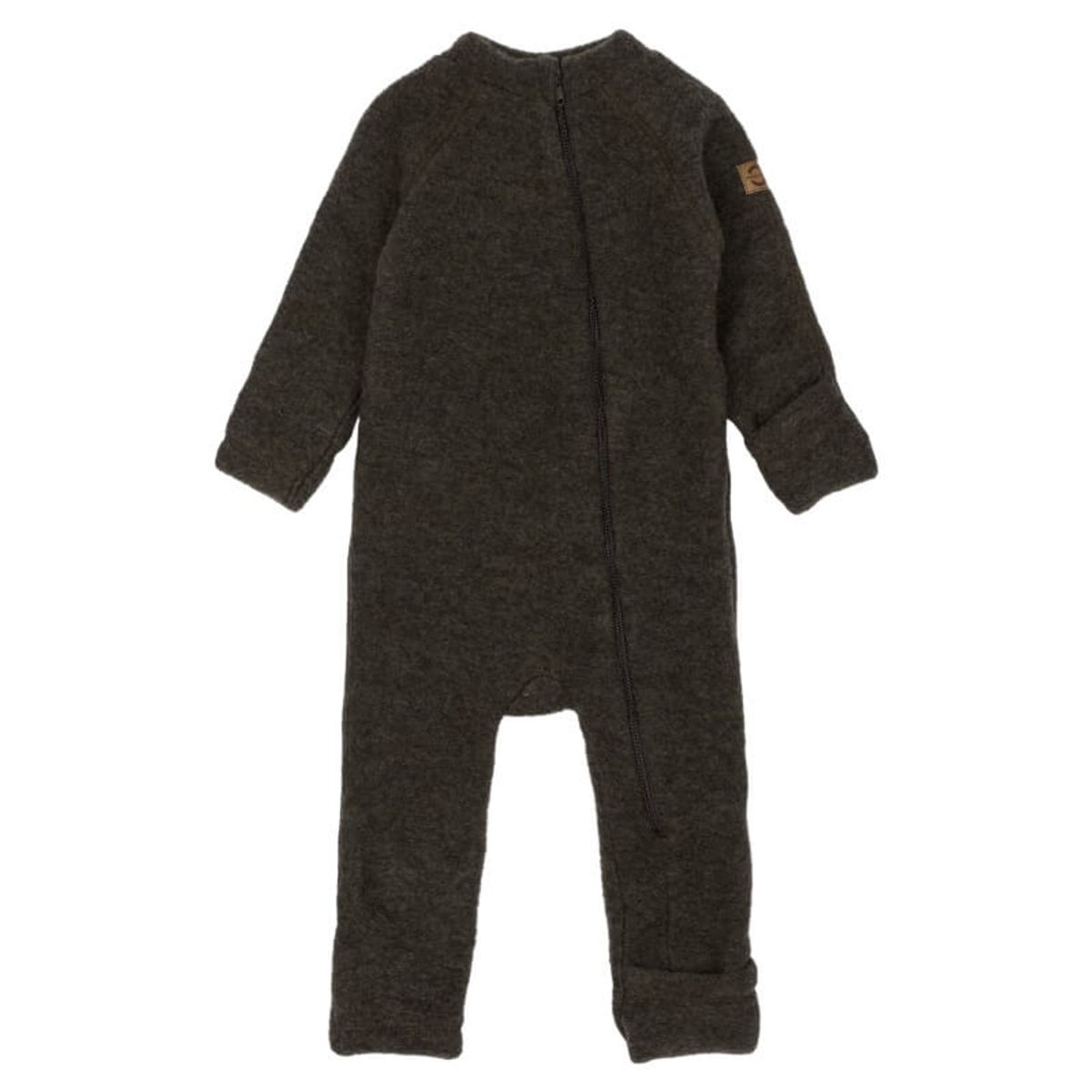 Mikk-Line - Wool Baby Suit - Dark Brown Melange - 80