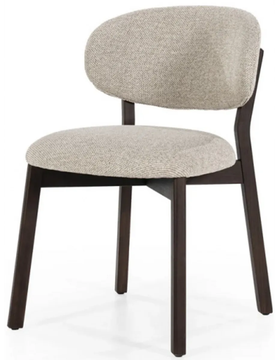 Mikky spisebordsstol i egetræ og polyester H79 cm - Mørkebrun/Taupe