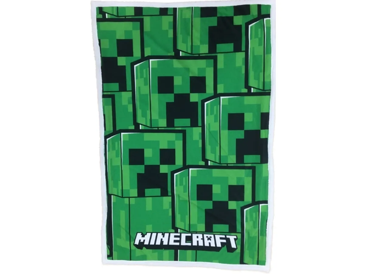 Minecraft Fleece Tæppe - 100 X 140 Cm