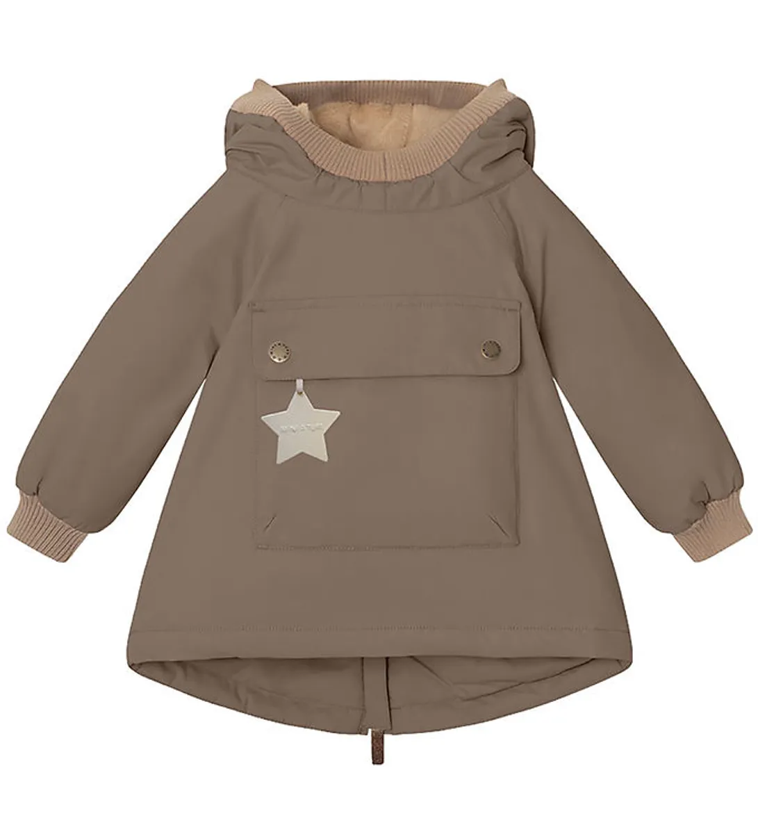 Mini A Ture Vinterjakke - Babywen Fleece - Morel Grey