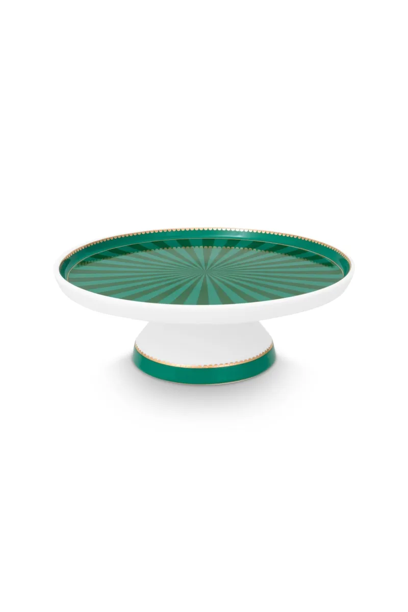 Mini Cake Tray o/f Love Birds Stripes Emerald-Green 24cm