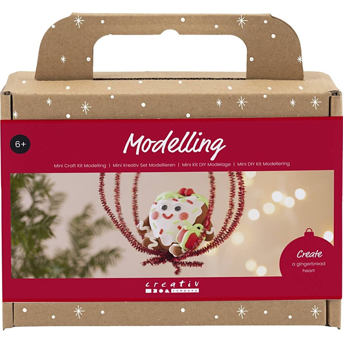 Mini Diy Kit Modellering - Hjerteformet Julefigur - Assorterede Farver - 1pk.