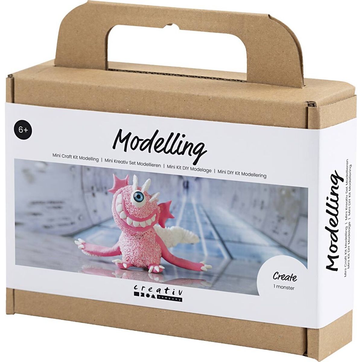 Mini Diy Kit - Silk Clay Og Foam Clay - Monster Sally - Lys Pink