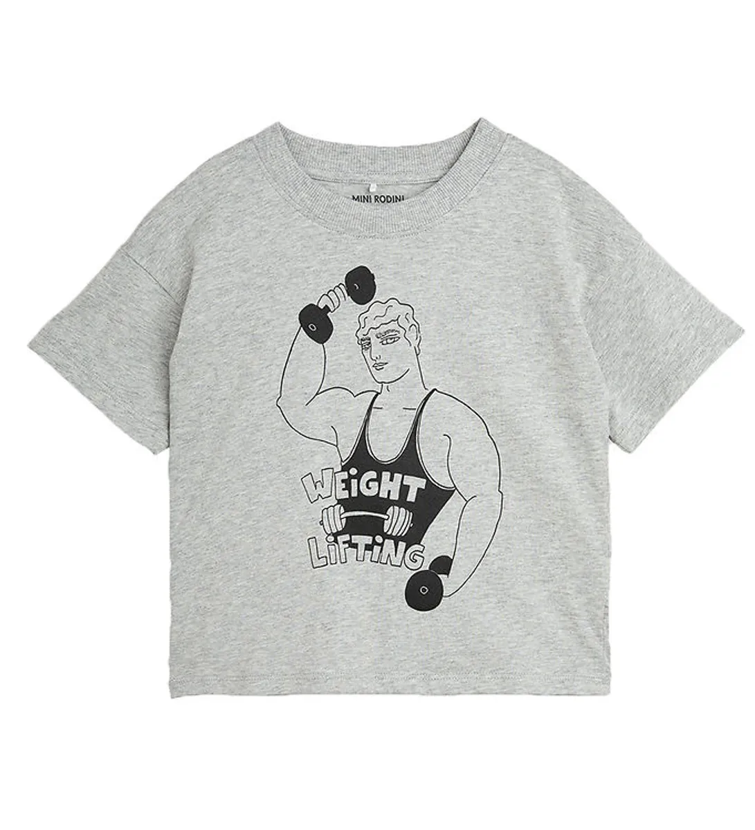 Mini Rodini T-shirt - Weight Lifting - Grå