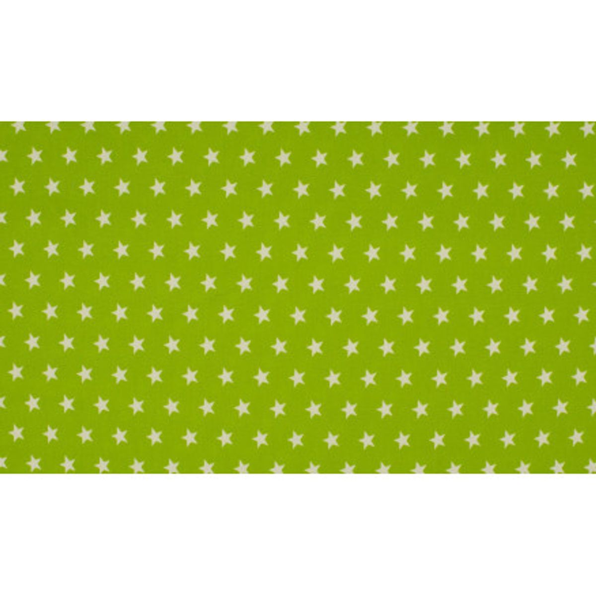 Minimals Bomuldspoplin Stof Print 124 Star Lime 145cm - 50cm