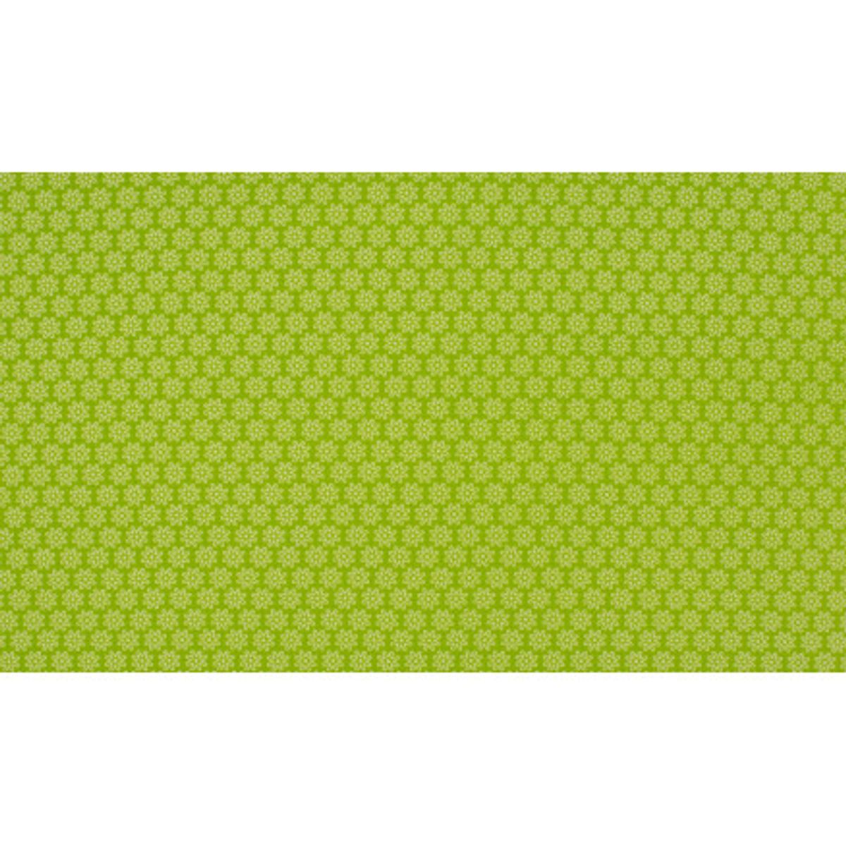 Minimals Bomuldspoplin Stof Print 224 Daisy Lime 145cm - 50cm