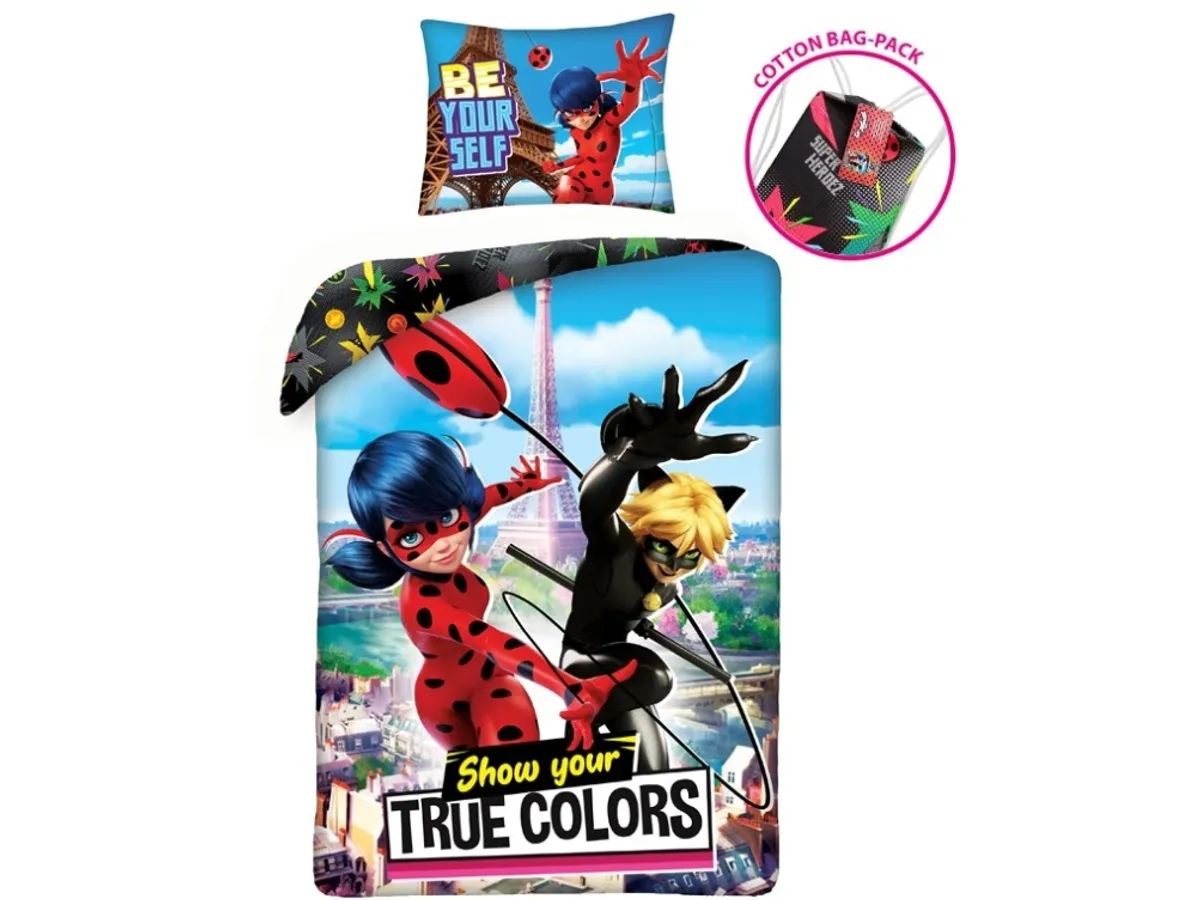 Miraculous Ladybug ''Show Your True Colors'' Sengetøj Inkl. Rygsæk