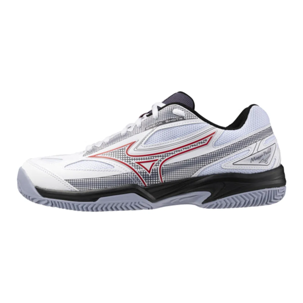 Mizuno Break Shot 4 Padel (White/Salsa/Aleutian) - 44.5