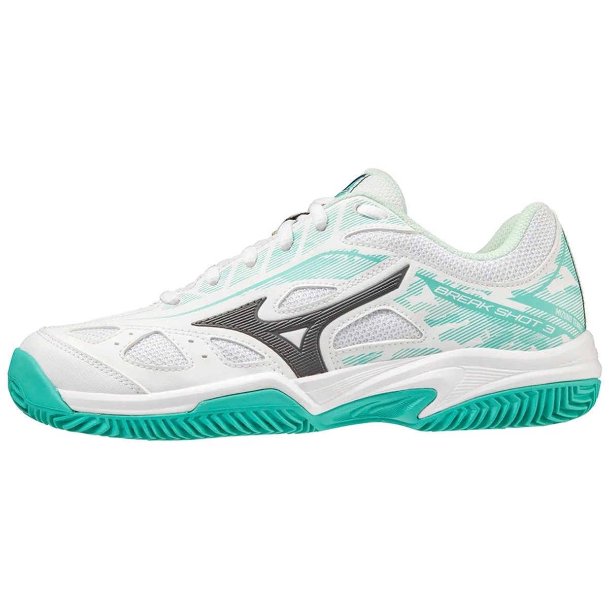 Mizuno Breakshot 3 CC Dame White/Turquoise