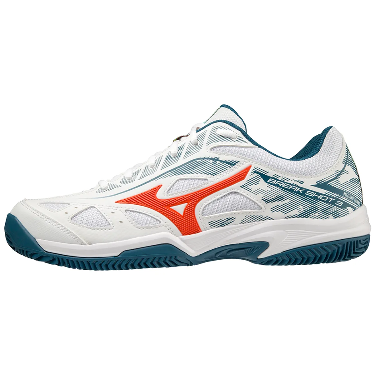 Mizuno Breakshot 3 CC (Unisex, Hvid/Rød/Turkis) - 37