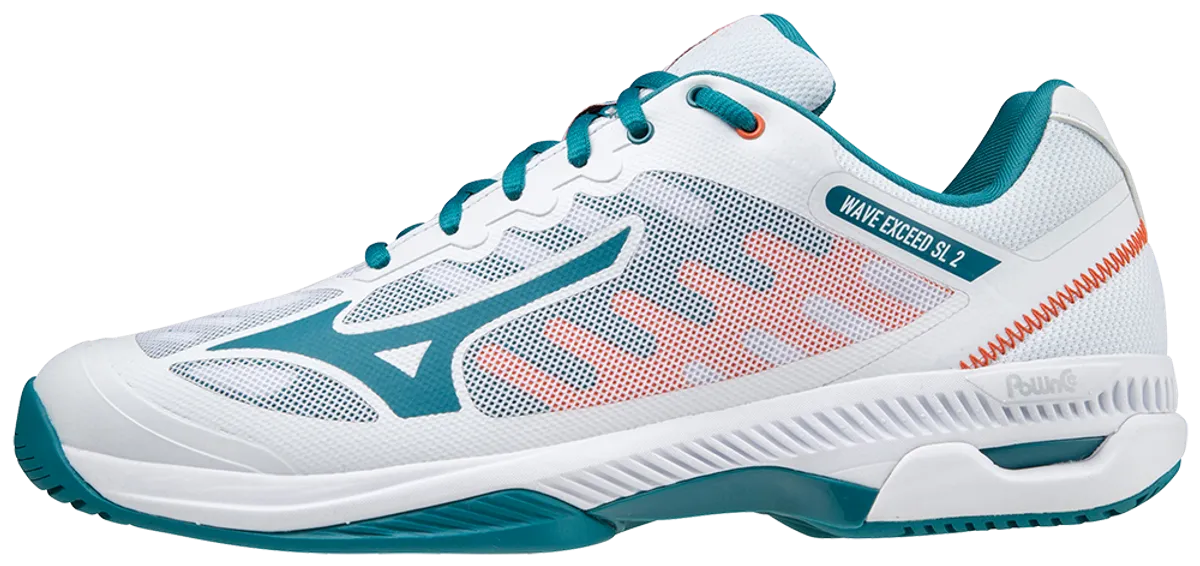 Mizuno Wave Exceed SL 2 (AC) Padelsko (White/Harborblue/Firecracker) - 45