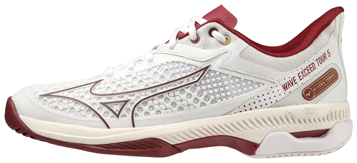 Mizuno Wave Exceed Tour 5 AC Women Padelsko (White/Cabernet/Papyrus) - 39